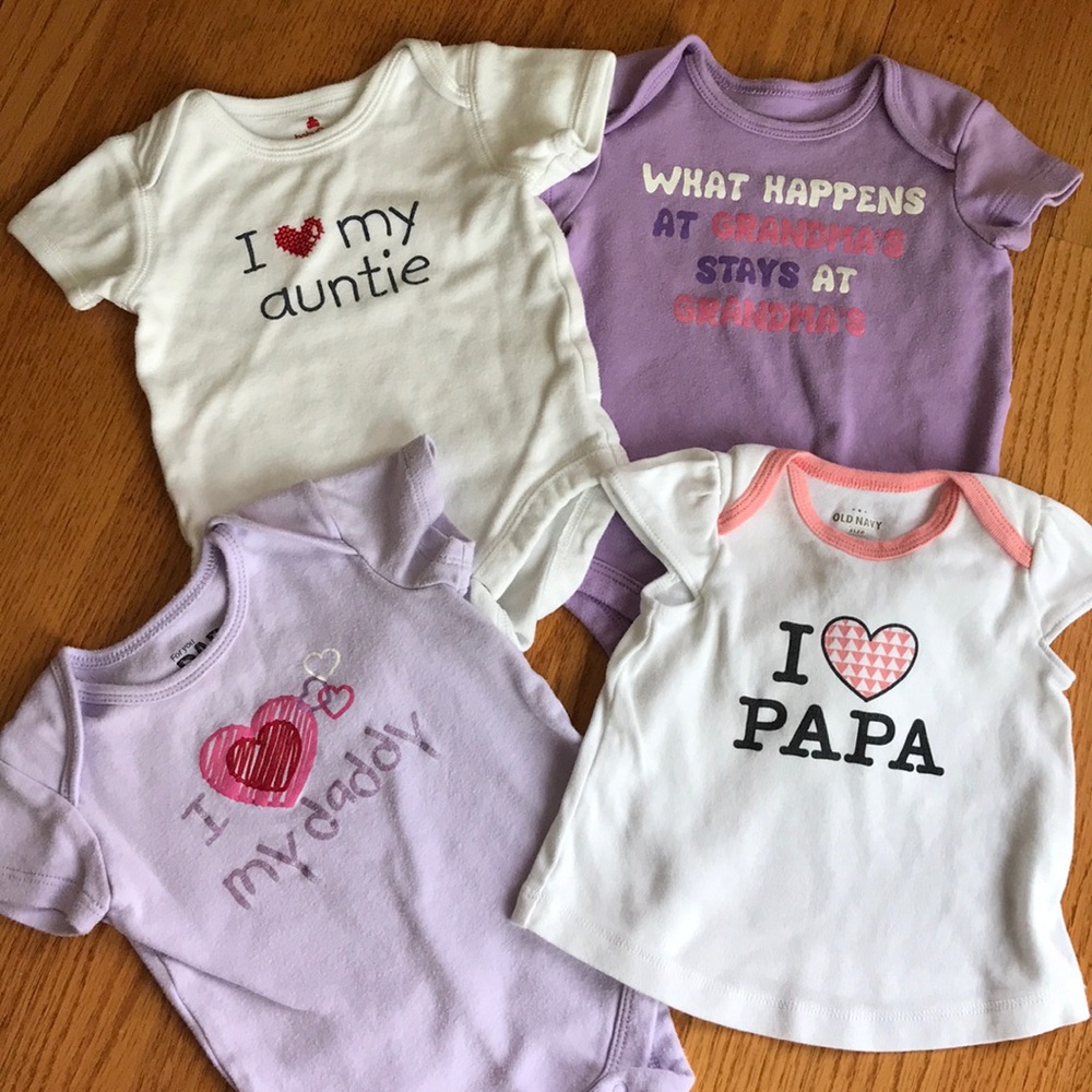 4 tops for Baby Girl. All sizes 3-6 months